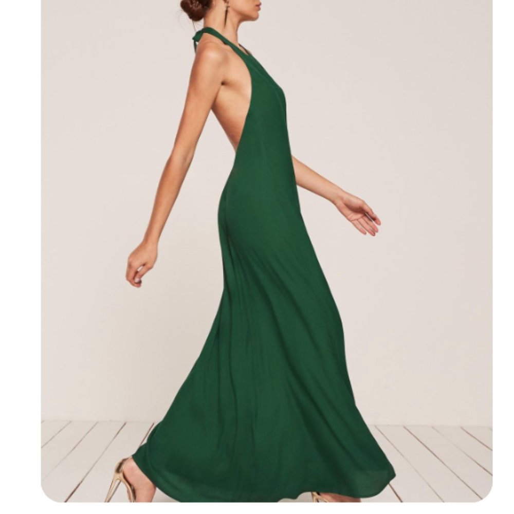 Reformation Halter Dress in Prune